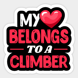 My heart belongs to a climber - Cute Climbing gift Sticker